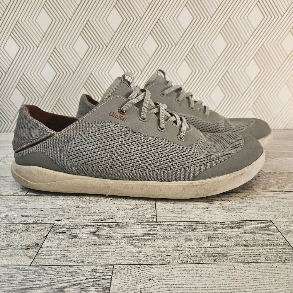 Olukai Men's Moku Pae Sneaker Gray Size 12M